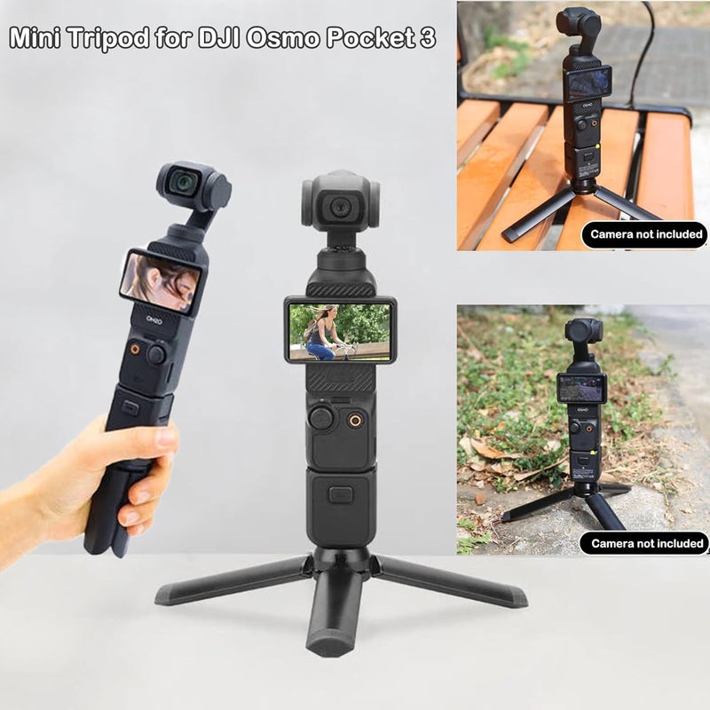 PCTC Mini Tripod for DJI Osmo Pocket 3, Desktop Tabletop Stand Compact Tripod for Go Pro Hero13 /12/11/10/9/OSMO Mobile2/Insta360 ONE X3/X4/X5/FeiyuTech/ZHIYUN Tabletop Stand Grip Accessories - Image 5